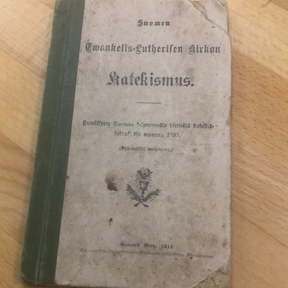 Antique (1919) Finnish Lutheran Catechism Book